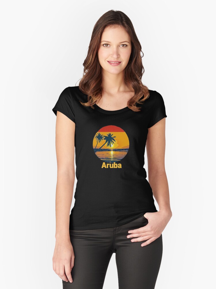 T-shirt of an Aruba logo 80's style